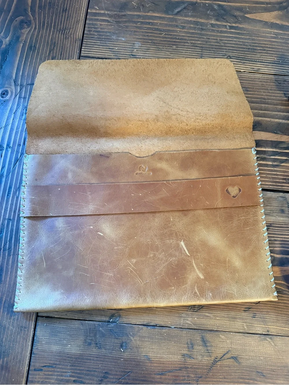 Leather Envelope Sleeve - Brown -